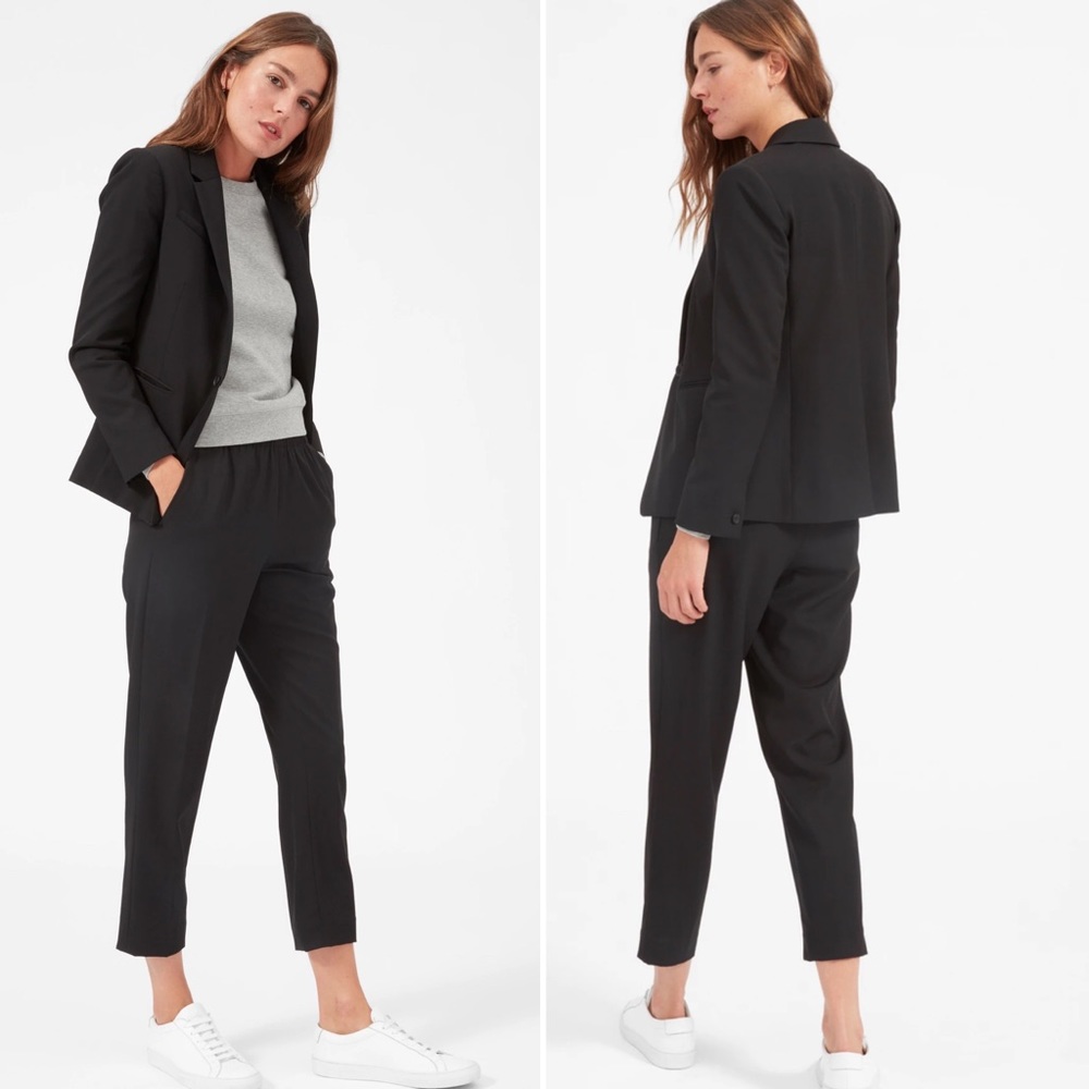 Everlane The Italian GoWeave Black Wool Classic Blazer Size 6